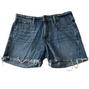 Lucky Brand Womens Jean Shorts Size 4/27 Mid Rise The Boyfriend Short Blue Denim